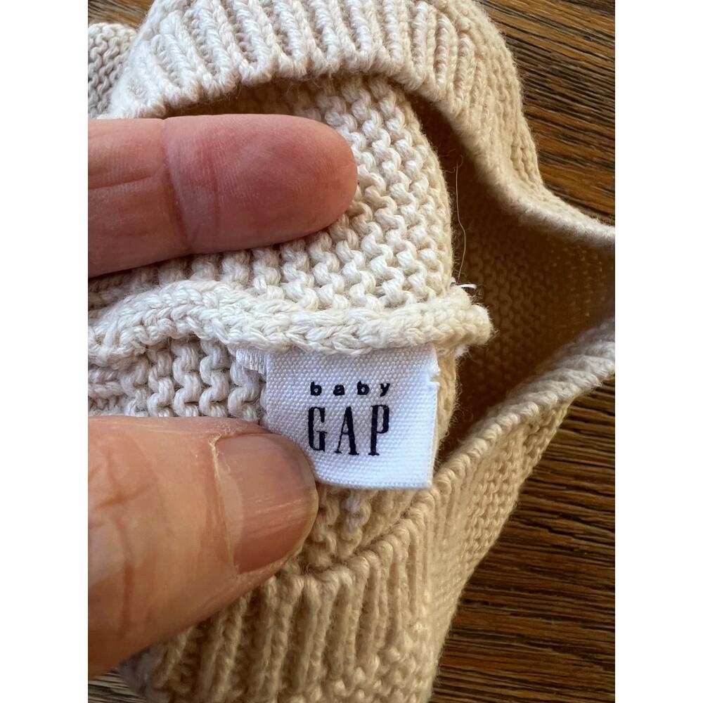 Baby GAP Knit Beanie Hat with Bear Ears Neutral Cream Infant - Picture 4 of 4